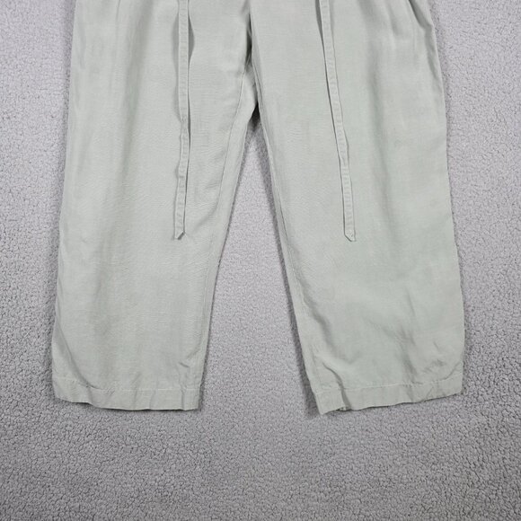 Club Monaco Pull On Pant Size 6 Wide Leg Woven Linen Cropped Relaxed Chic - Picture 3 of 12